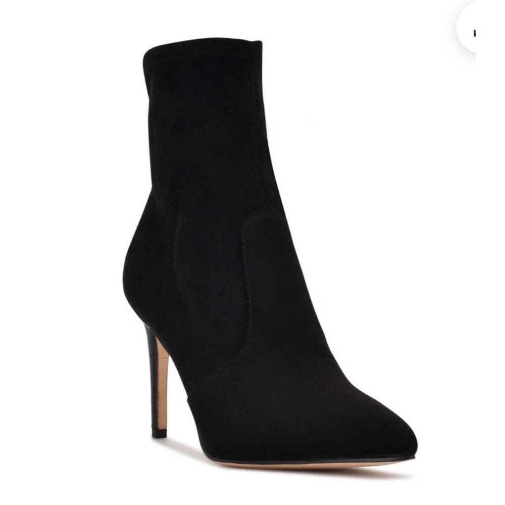 NINE WEST Reves Black Suede Pointy Toe Dress Ankle Bootie